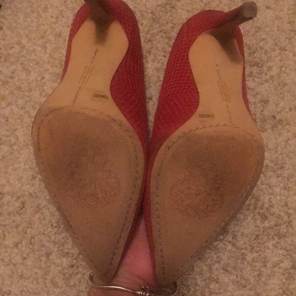 Vince Camuto Red Suede Heels! - Picture 7 of 7
